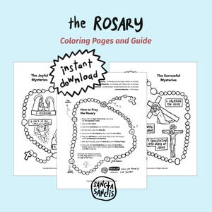 Rosary: Printable Coloring Page and Pray Catholic Activity for Kids (PDF Download)