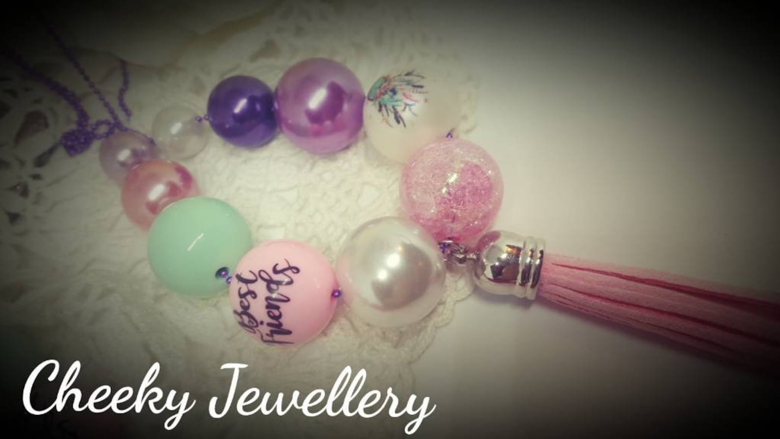 Bestfriends Necklace Pair in Pink - Etsy