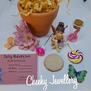 Fairty Starter Diy Fairy pot. imaginación y juego de simulación. adoptar un hada adorable, con certificado de nacimiento. Niños lindos