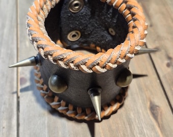 Spiked Leather Cuff