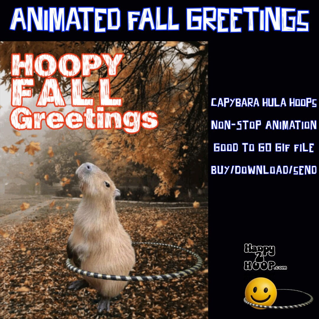 Fall Capybara Animated Capybara Welcomes the FALL Season - Etsy