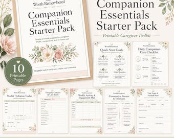 Caregiver Starter Pack Printable | Dementia Care & Daily Support Sheets