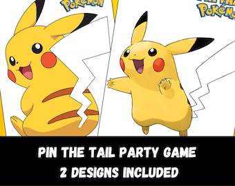 Pin the Tail on Pikachu: Kids Birthday Party Game Printable (Digital Download)