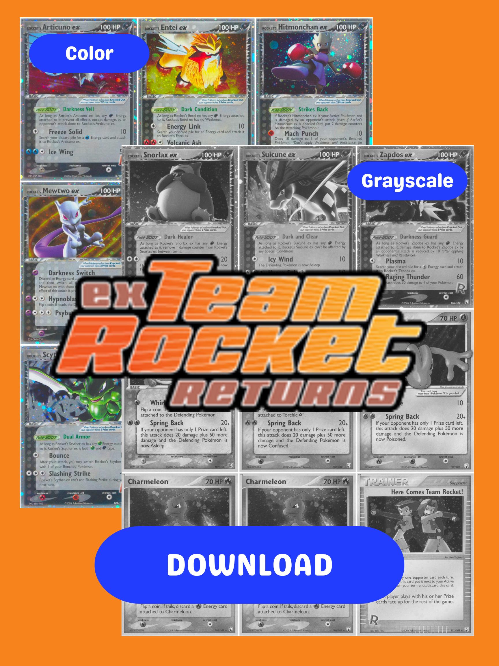EX: Team Rocket Returns Printable Master and Complete Set Binder