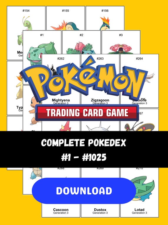 ポケモン全国図鑑1025：印刷可能なバインダーページとプレースホルダー