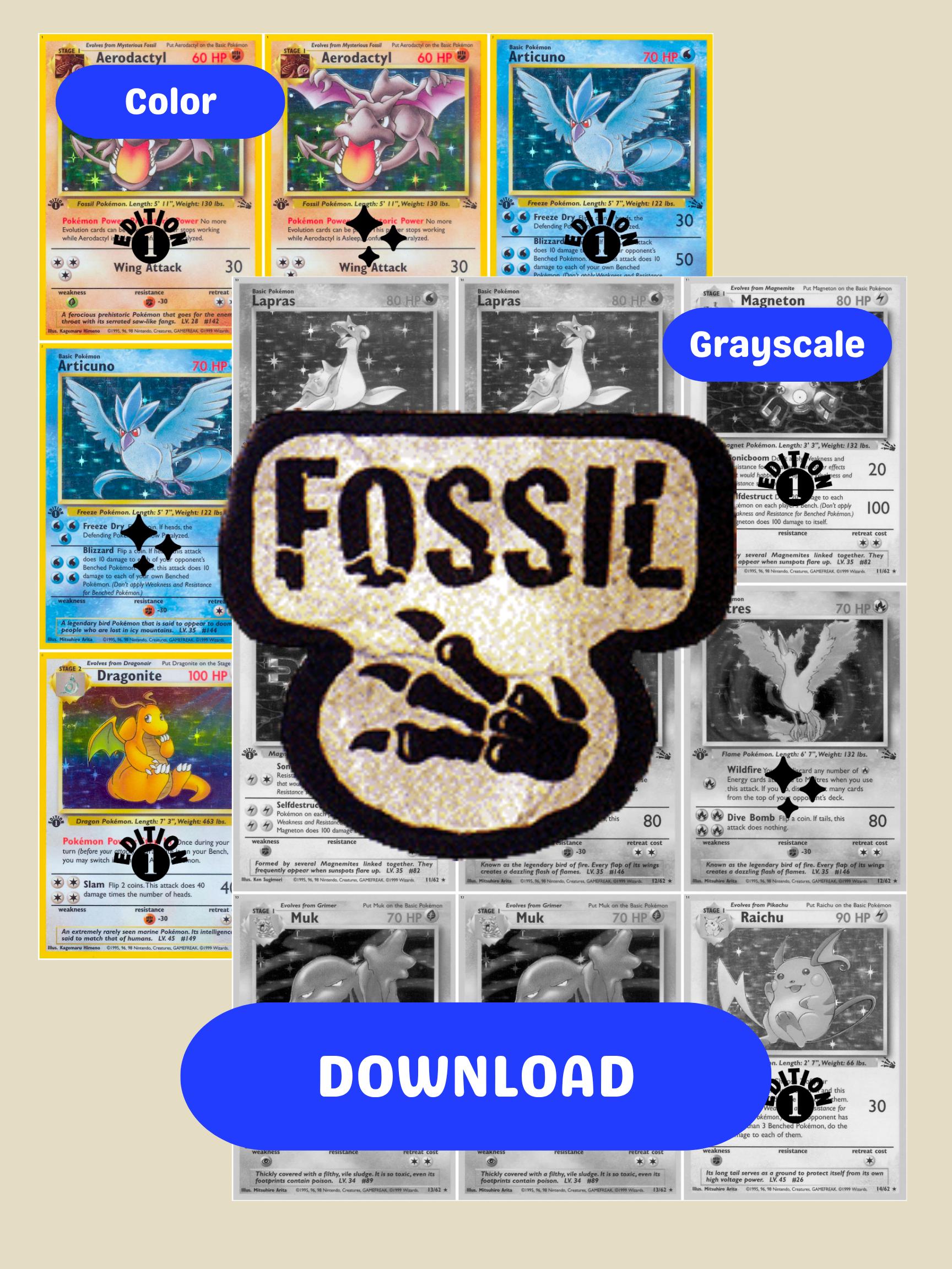 Base: Fossil Printable Master and Complete Set Binder Placeholders