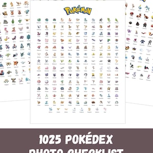 Pokémon National Pokédex 1025: Checklista för utskrivbara foton