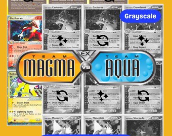 EX: Team Magma vs Team Aqua Printable Master und Komplettes Set Ordner Platzhalter + Checkliste (Digitaler Download)
