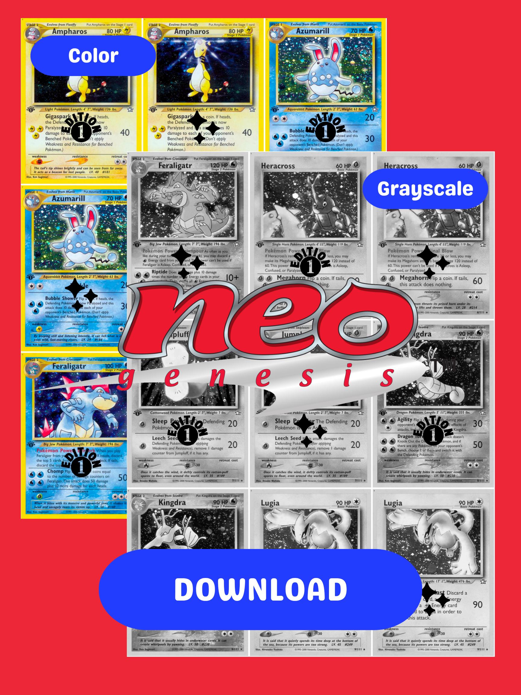 Neo: Genesis Printable Master and Complete Set Binder Placeholders