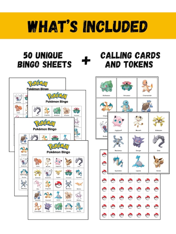 pokemon bingo cards Printable Pokemon Bingo Game