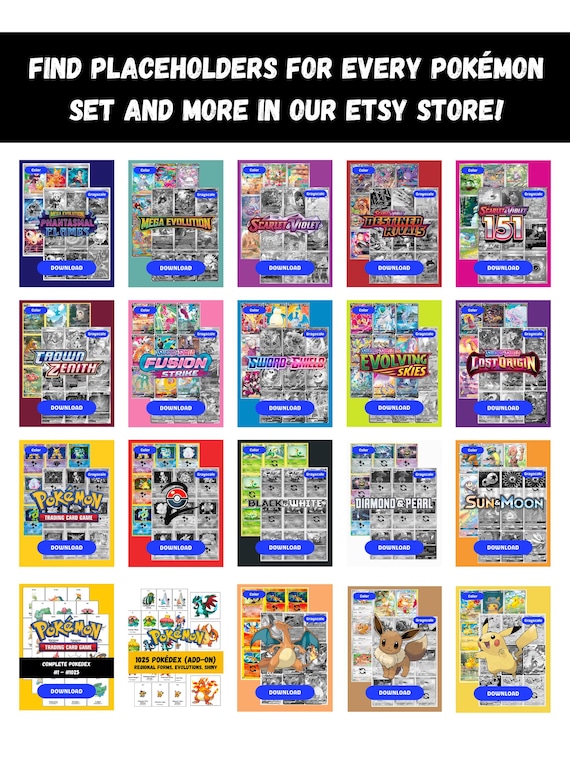 ポケモン全国図鑑1025：印刷可能なバインダーページとプレースホルダー