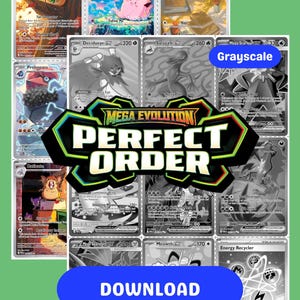 Mega Evolution: Perfect Order Printable Master and Complete Set Carpeta con marcadores de posición y lista de verificación (Descarga digital)