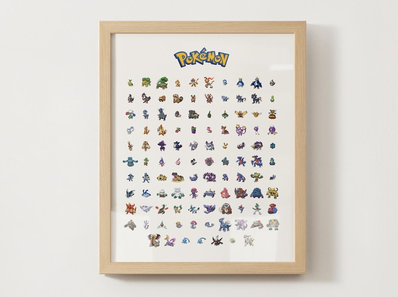 Pokemon Gen 4 Pokedex Poster, Sinnoh Wall Art, Kids Bedroom Decor ...