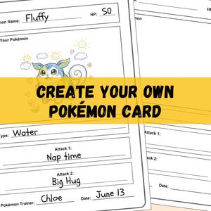 Create Your Own Pokemon Worksheet: Kids Drawing Activity (Digital Download)