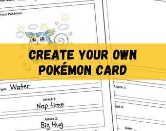 Hoja de trabajo "Crea tu propio Pokémon": Actividad de dibujo para niños (Descarga digital)