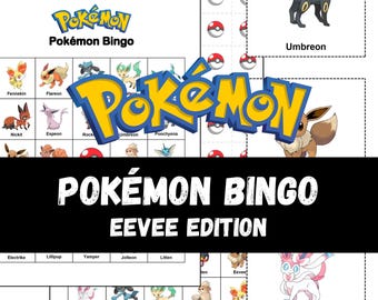 Bingo Pokémon Edición Eevee: 50 cartones imprimibles (descarga digital)