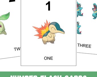 Pokemon Counting Chart Pokémon Counting Flash Cards 1 to 20 Printable Number Cards Gen 2 ...