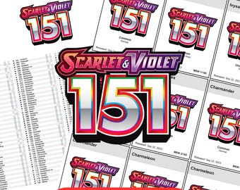 Pokemon TCG 151 Binder Placeholders and Checklist (Digital Download)