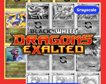 Black & White: Dragons Exalted Printable Master and Complete Set Binder Placeholders + Checklist (Digital Download)