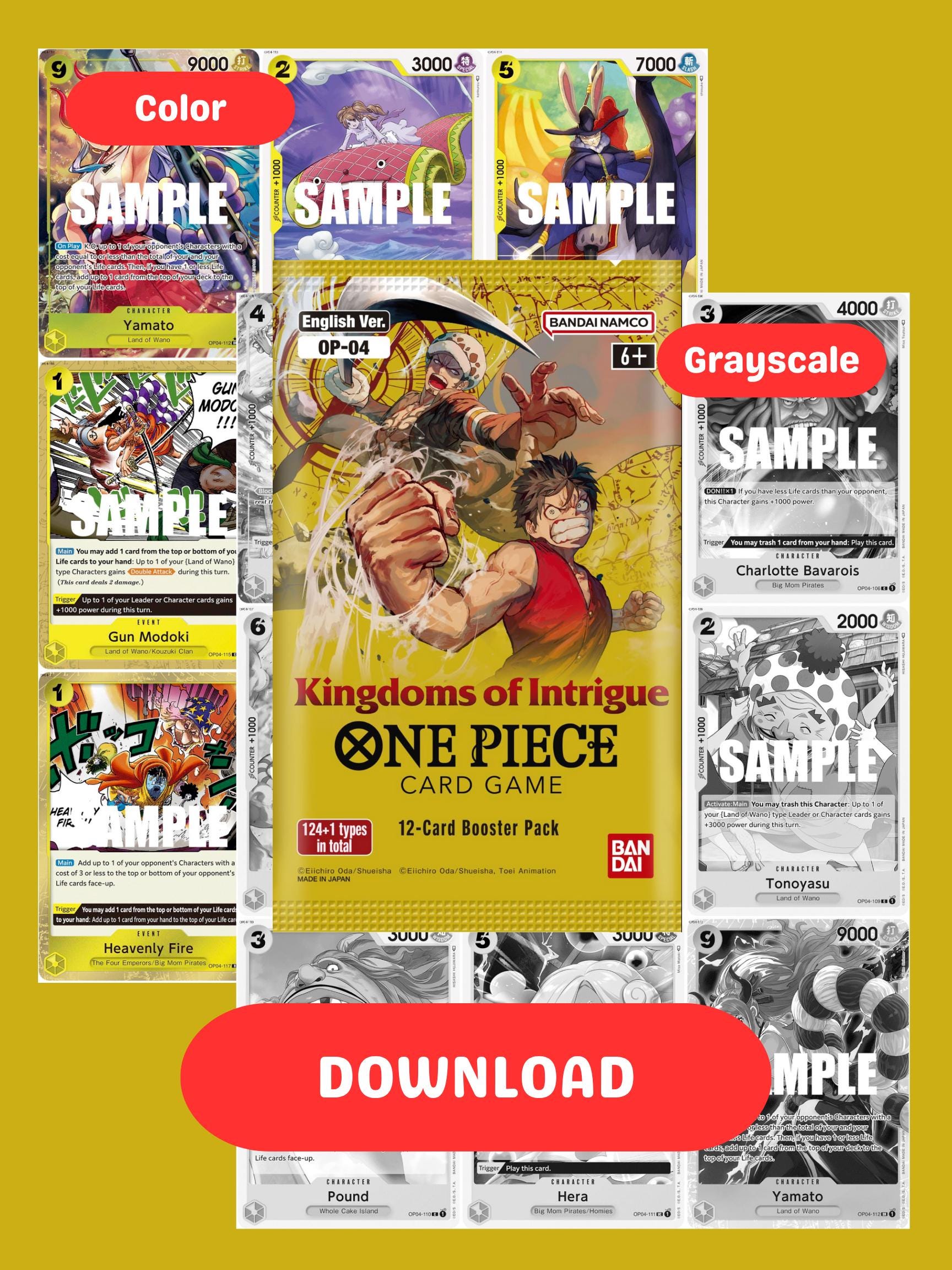 One Piece OP04: Kingdoms of Intrigue Printable Binder Placeholders
