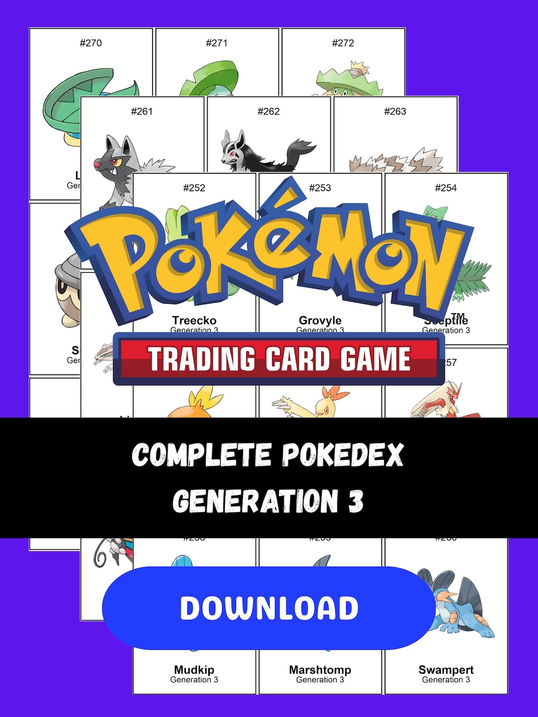 Pokmon National Pokdex: Generation 3 Printable Binder Pages &  Placeholders - Etsy