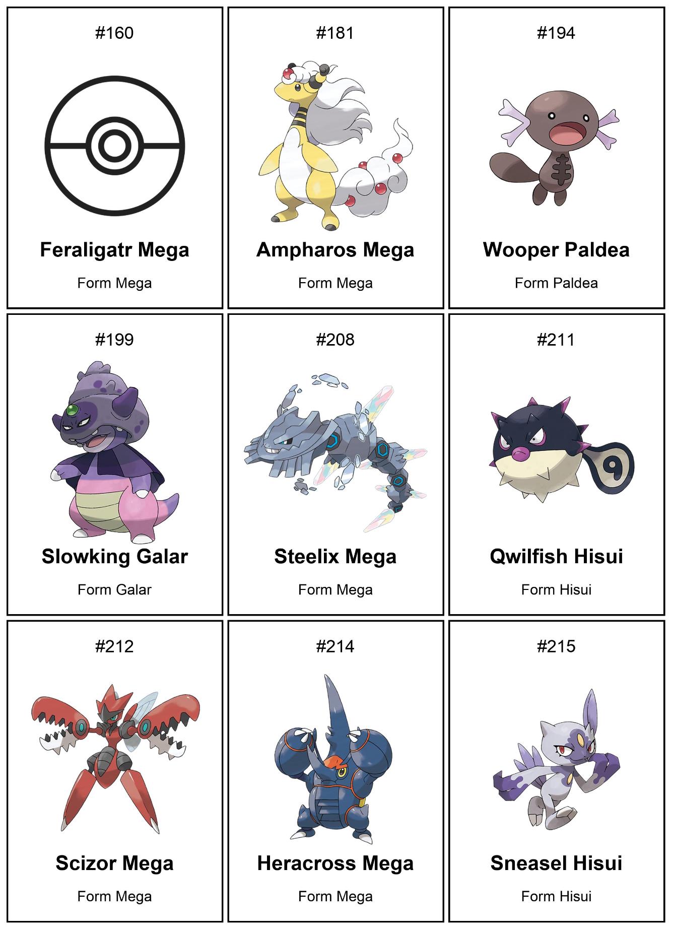Pokémon National Pokédex Add-on: Regional Forms & Evolutions Printable ...