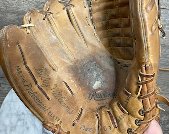 Guanto da baseball vintage Rawlings Heart of Hide XFG 7 Billy Williams anni '60 LHT