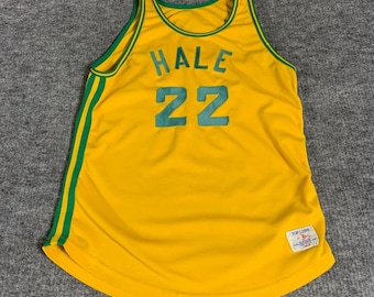 Maglia da basket vintage da uomo, modello Top of the Line, taglia grande, gialla, Hale Michigan, anni '70