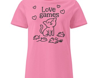 Camiseta de gato de dibujos animados - Camiseta gráfica Love Games