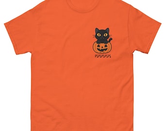 Black Cat Halloween Shirt Funny Pspsps Pumpkin Tee Cat Lover Gift Spooky Season Top