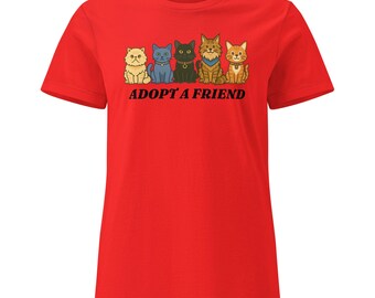 Adotta un amico Maglietta da donna Maine Coon Gatto tigrato persiano russo nero arancione