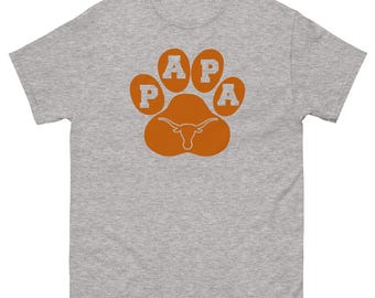 Maglietta a maniche corte con scritta "Proud Texas Papa Dad" (nonno sportivo da football)