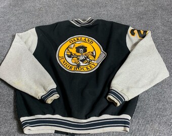 Giacca da hockey Oakland Junior Varsity nera da uomo, modello Fruit of the Loom, taglia 2XL