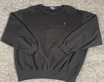 Felpa Polo By Ralph Lauren da uomo XL nera in pile pesante