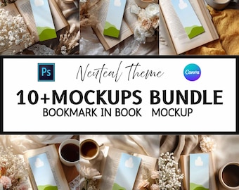 Bookmark Mockups for Etsy Listing, Printify Mockups, Psd and Canva Templates, Digital Download