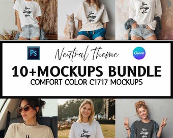 Comfort Color C1717 Mockups for Etsy Shop Listing, Printify Mockup Template, Psd and Canva Templates, Digital Download