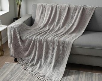Nordic Boho Blanket: Throw for Sofa & Bed with Tassels, Unique Blanket