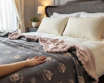 Luxury Double Layer Furry Blanket, Ultra Soft Plush Throw, Cozy Winter Sofa Blanket