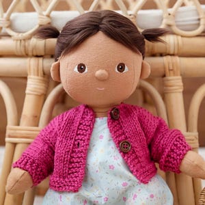 Knit Cardigan in Dark Pink Made To Fit The Dinkum Doll Dolls Clothes Outfit Clothing