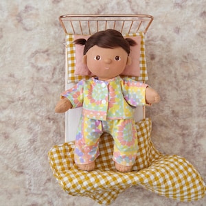 Set Of Flannelette Pyjamas In Granny Squares Print Clothes To Fit The Dinkum Dolls Doll