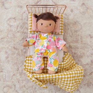 Set Of Flannelette Pyjamas In Fruits Print Clothes To Fit The Dinkum Dolls Doll