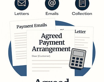 Payment Agreement Templates - Digital Letter and Email Templates designed to be made bespoke for you.