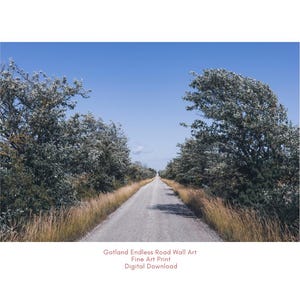 Skandinavische Endlose Straße Wandkunst, Naturfotografie, ruhige nordische Wanddekoration, digitaler Download