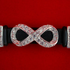 Silver CZ and Leather Bracelet