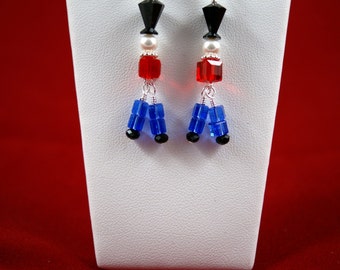 Swarovski Crystal Toy Soldier Pierced Earrings