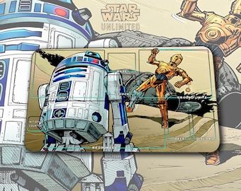 Playmat C-3PO & R2-D2 - Star Wars Unlimited TCG / 24 x 14 inches (600 x 350 x 2 mm)
