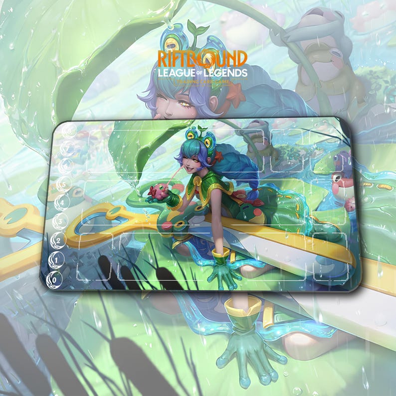 Playmat – Gwen Rain Shepherd – Riftbound LOL TCG Game Mat 24x14 Inches ...