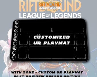 Individuell gestaltbare League of Legends TCG-Spielmatte von RIFTBOUND, 60 x 35 cm (24 x 14 Zoll) | Mit oder ohne Zonen | Personalisierte Spielmatte/Schreibtischunterlage | Sammelkartenspiele