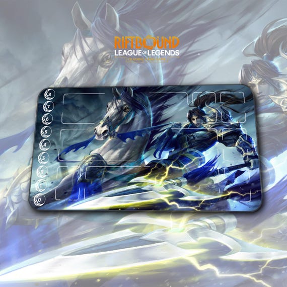Playmat – Xin Zhao – Riftbound LOL TCG Game Mat 24x14 Inches