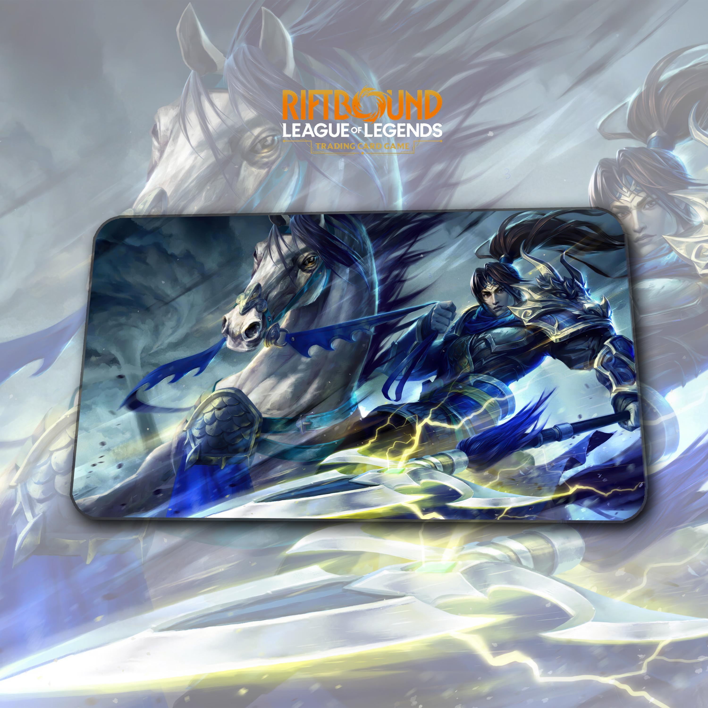 Playmat – Xin Zhao – Riftbound LOL TCG Game Mat 24x14 Inches